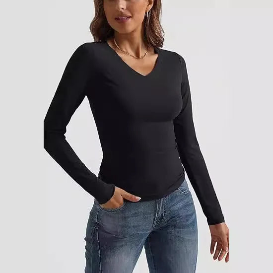 T-shirts unis décontractés et ajustés pour femmes