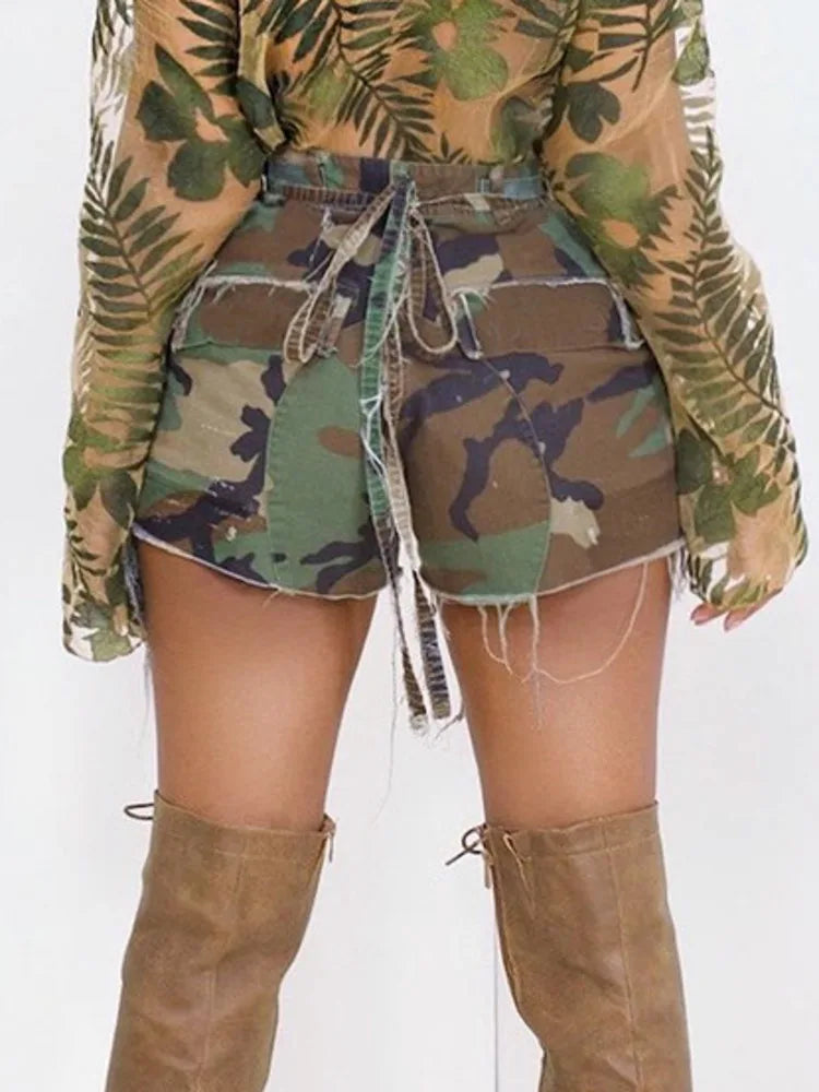 Short en jean taille haute pour femmes