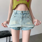 Jupe-culotte mini taille haute pour femmes