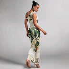 Robe longue décontractée à imprimé floral, sans manches pour femmes