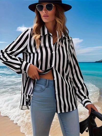 Chemise Rayée Femme – Manches Longues