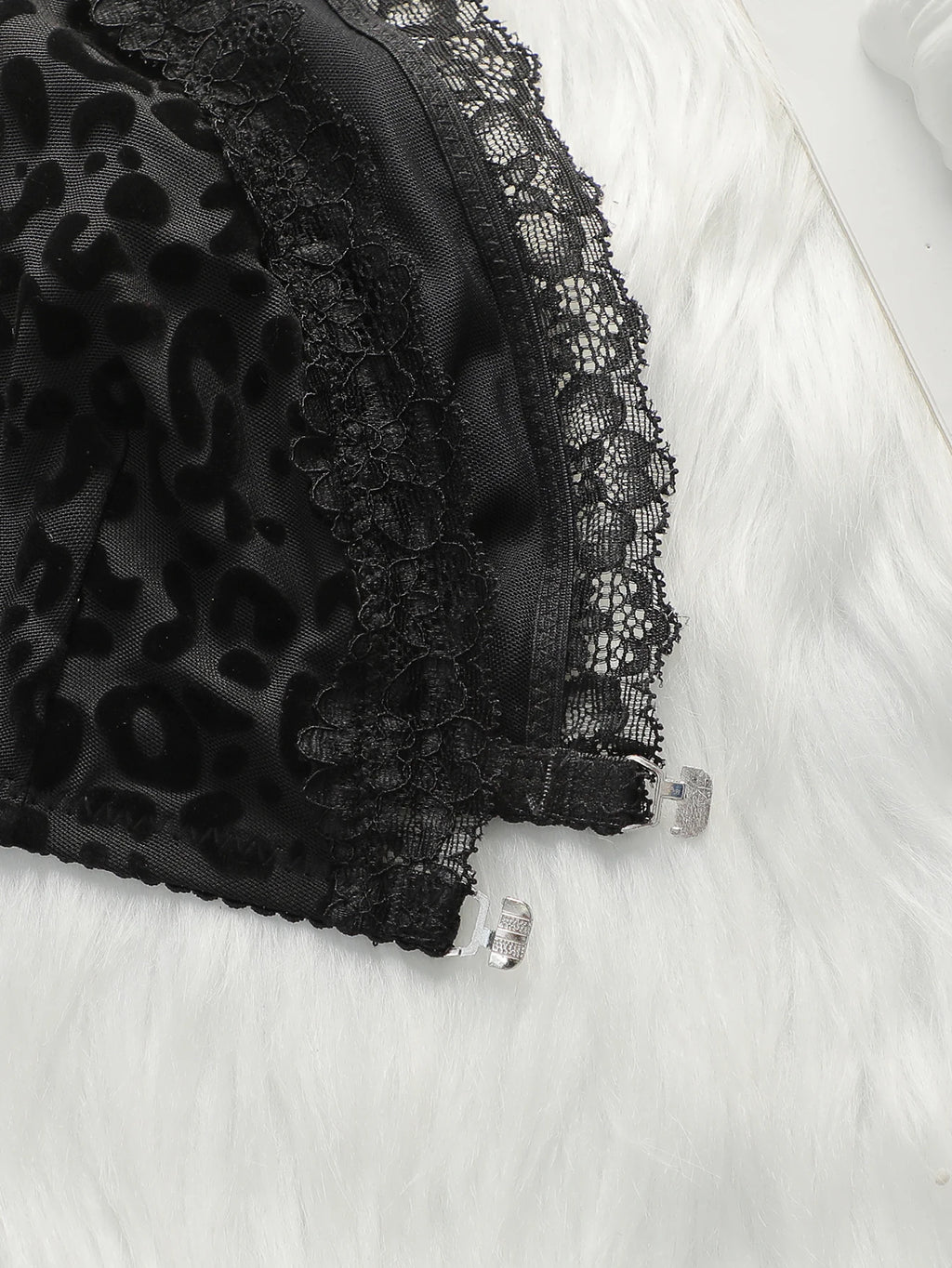 Soutien-gorge imprimé léopard avec bouton avant pour femmes