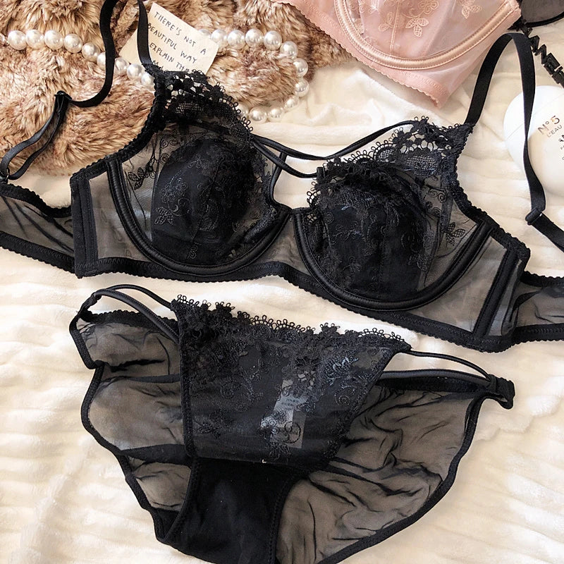 Ensemble soutien-gorge push-up à bretelles réglables et culotte pour femmes