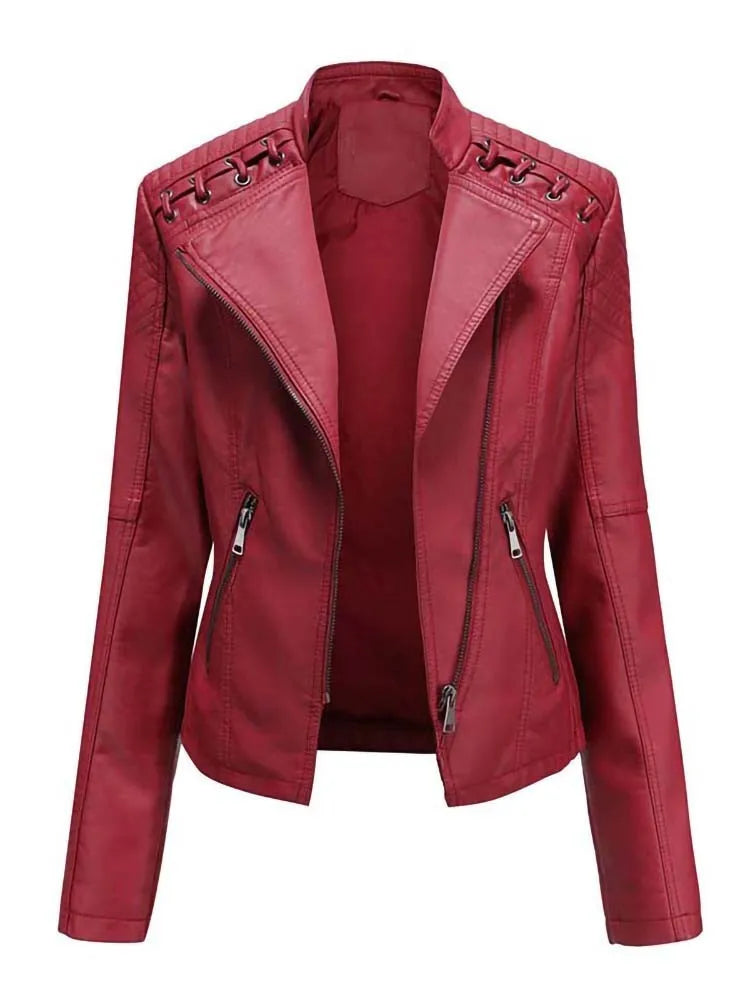 Veste en cuir Slim pour femmes