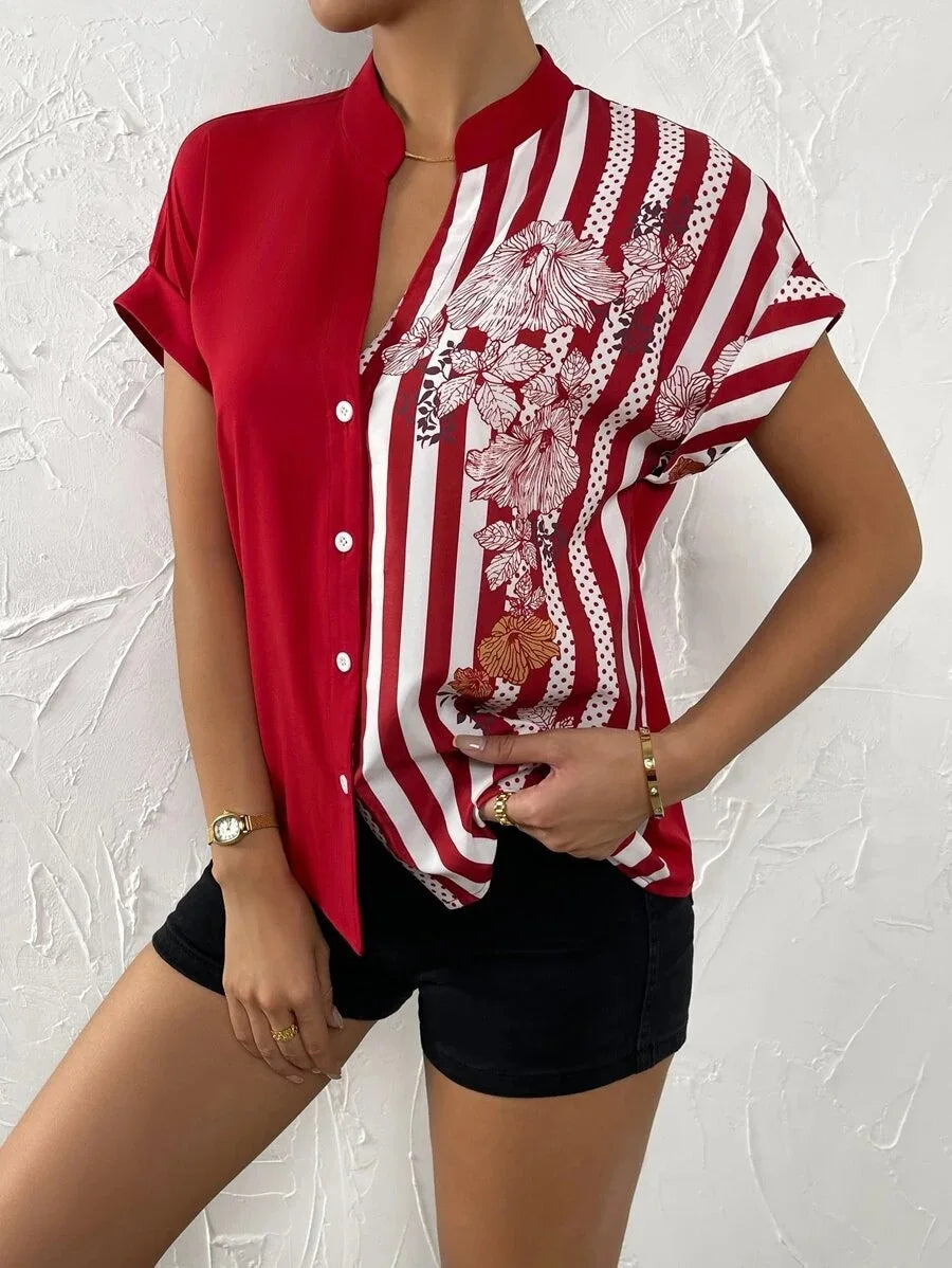 Cardigan femme à manches courtes, imprimé floral pour femmes