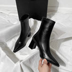 Bottines vintage à talons épais pour femmes