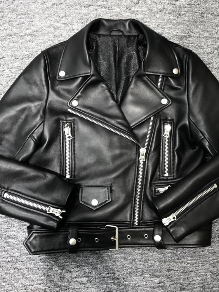 Veste en similicuir PU pour femmes