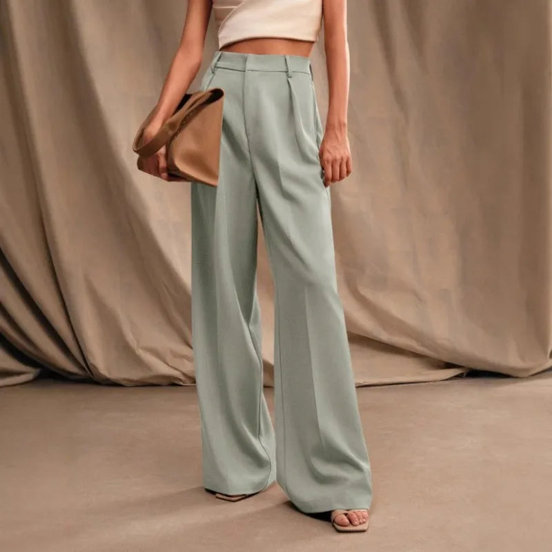 Pantalon de Costume Femme – Taille Haute et Jambes Larges