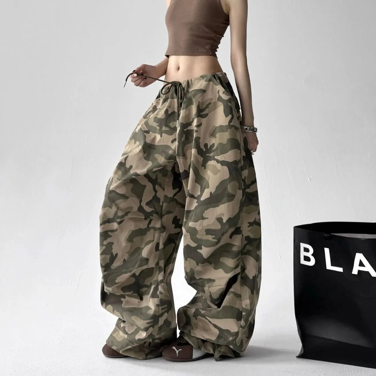 Pantalon camouflage rétro américain pour femmes