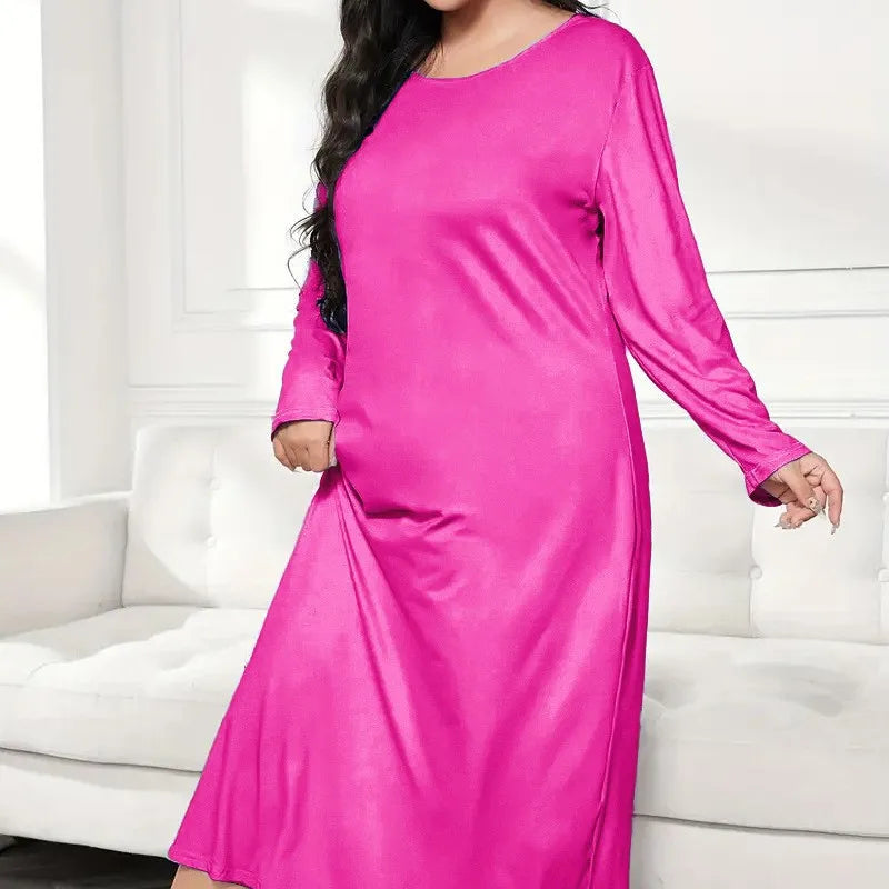 Robe de Nuit Mi-Longue Femme – Coupe Ample et Manches Longues