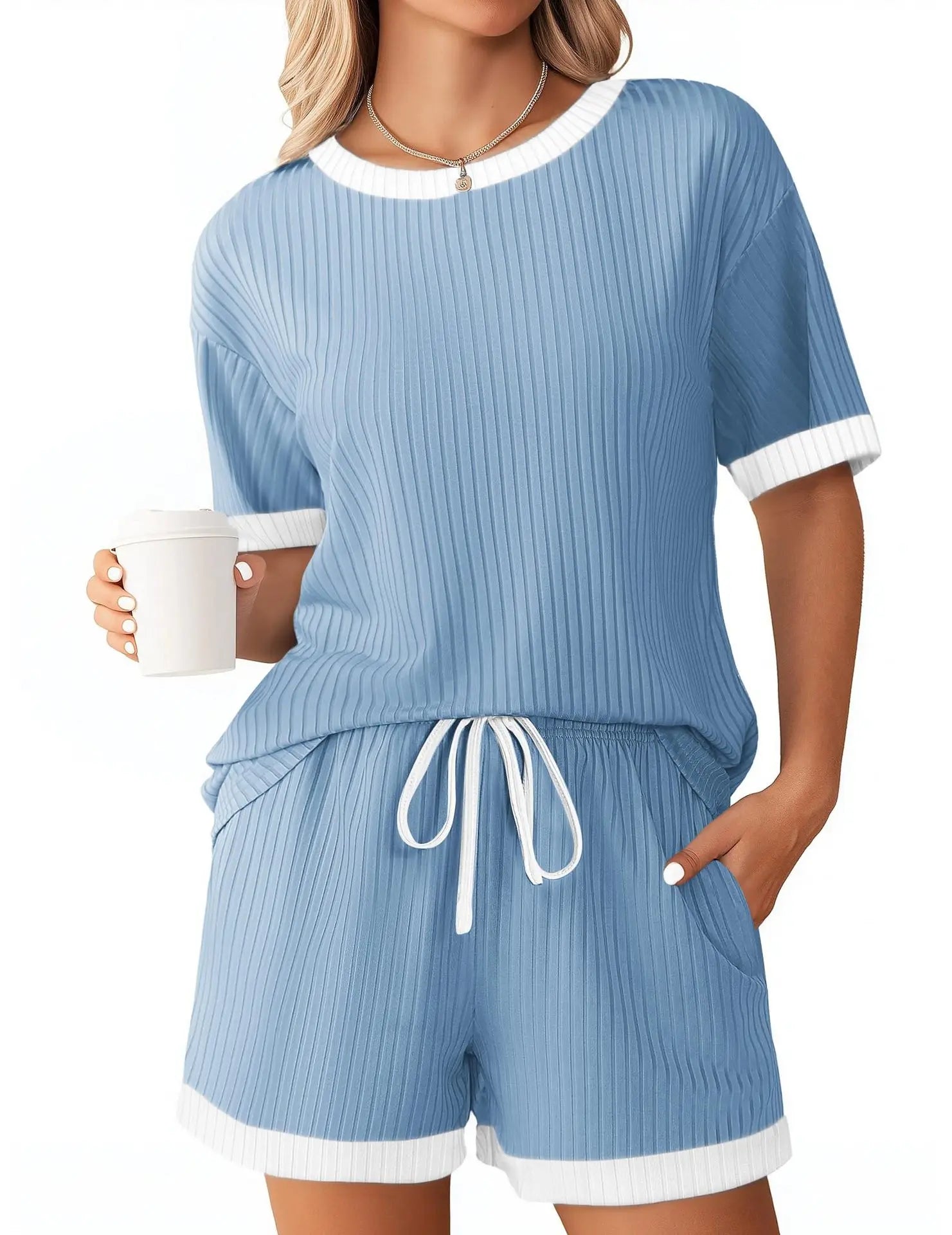 Ensemble short courts décontracté pour femmes