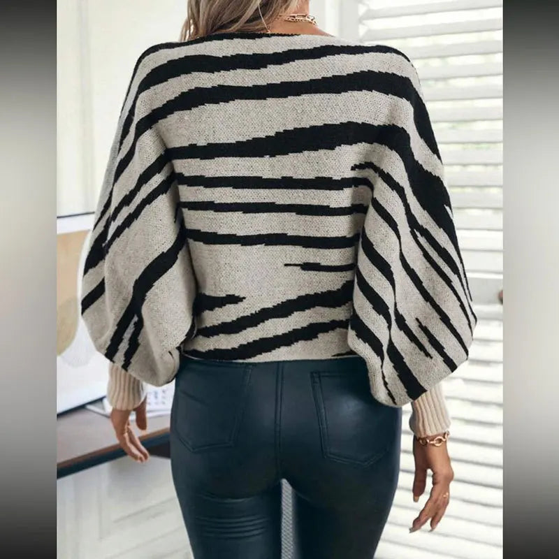 Pull ample à col Slash et manches chauve-souris pour femmes
