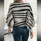 Pull ample à col Slash et manches chauve-souris pour femmes
