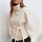Manteau à col montant à lacets pour femmes