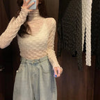T-shirt en maille de dentelle pour femmes
