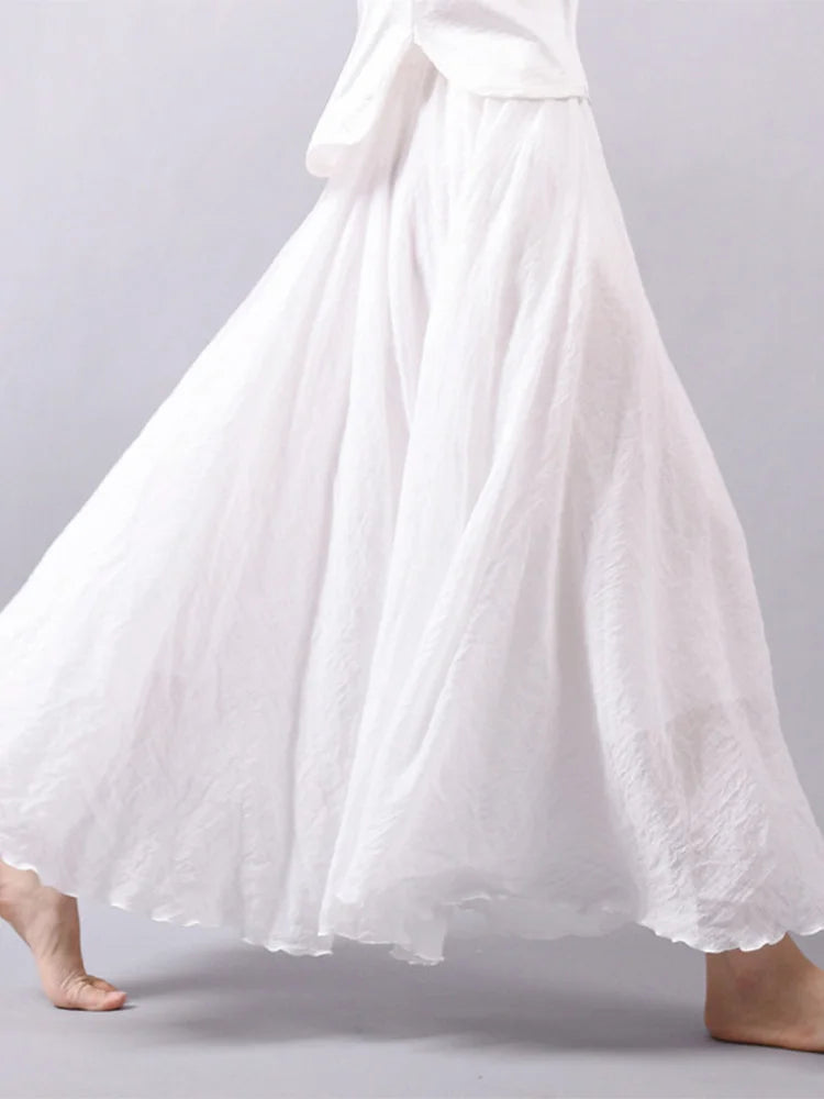 Jupe Longue Femme en Lin – Taille Haute