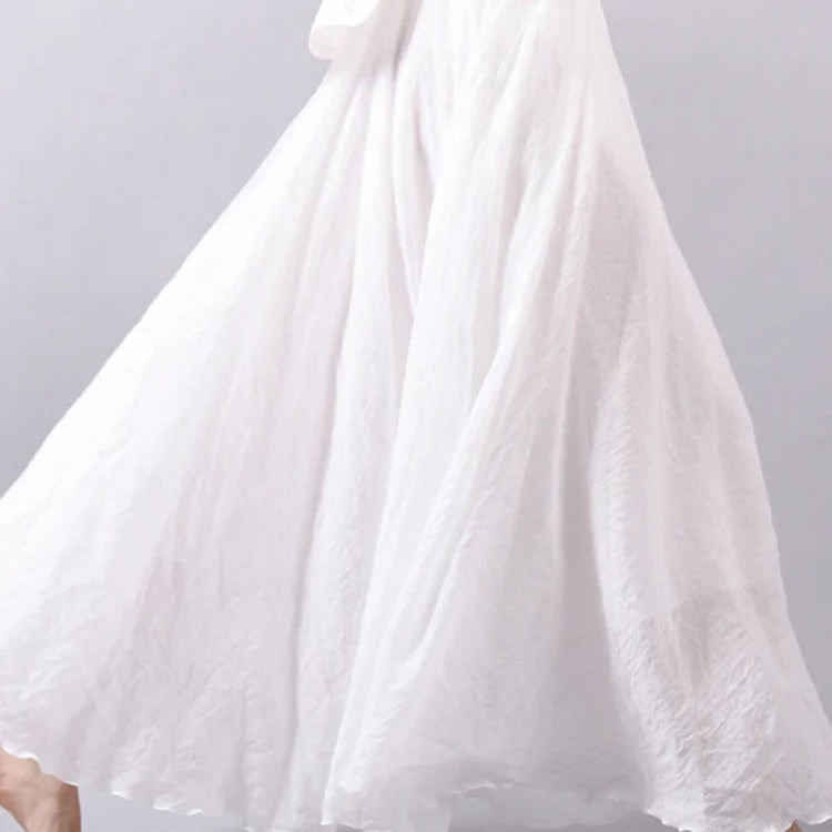 Jupe maxi en lin taille haute pour femmes