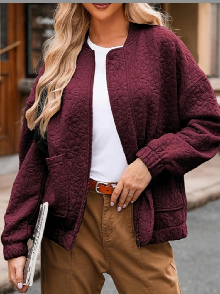 Veste Zippée Femme – Col Rond