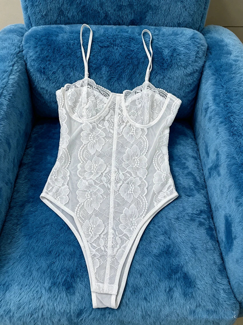 Body moulante en dentelle pour femmes