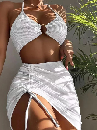 Maillot de Bain Femme 3 Pièces – Maille et Col Licou