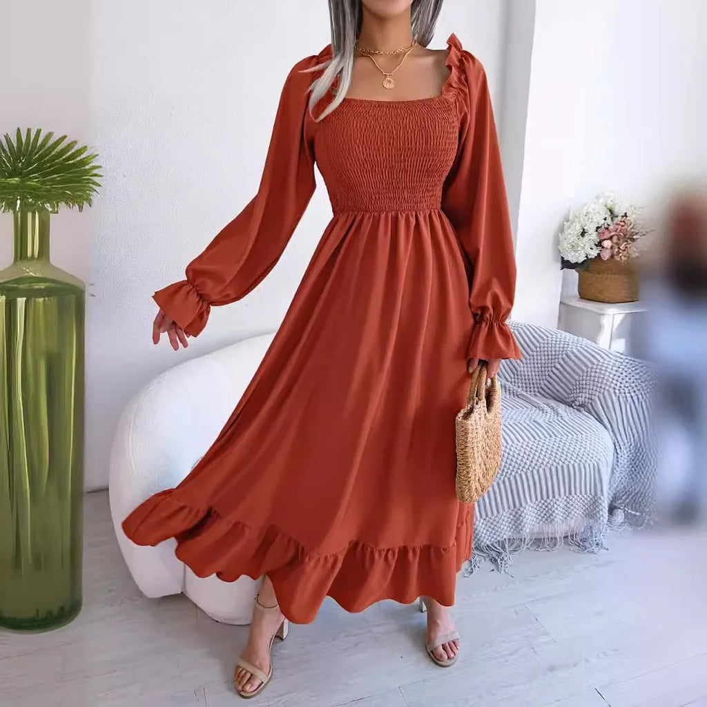 Robe longue avec dentelle pour femmes