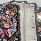 Manteau vintage en coton imprimé floral pour femmes