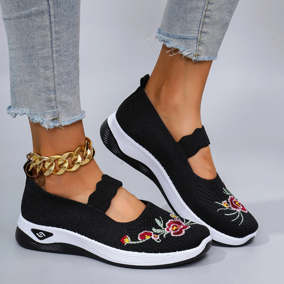 Chaussures plates d'été respirantes en maille pour femmes