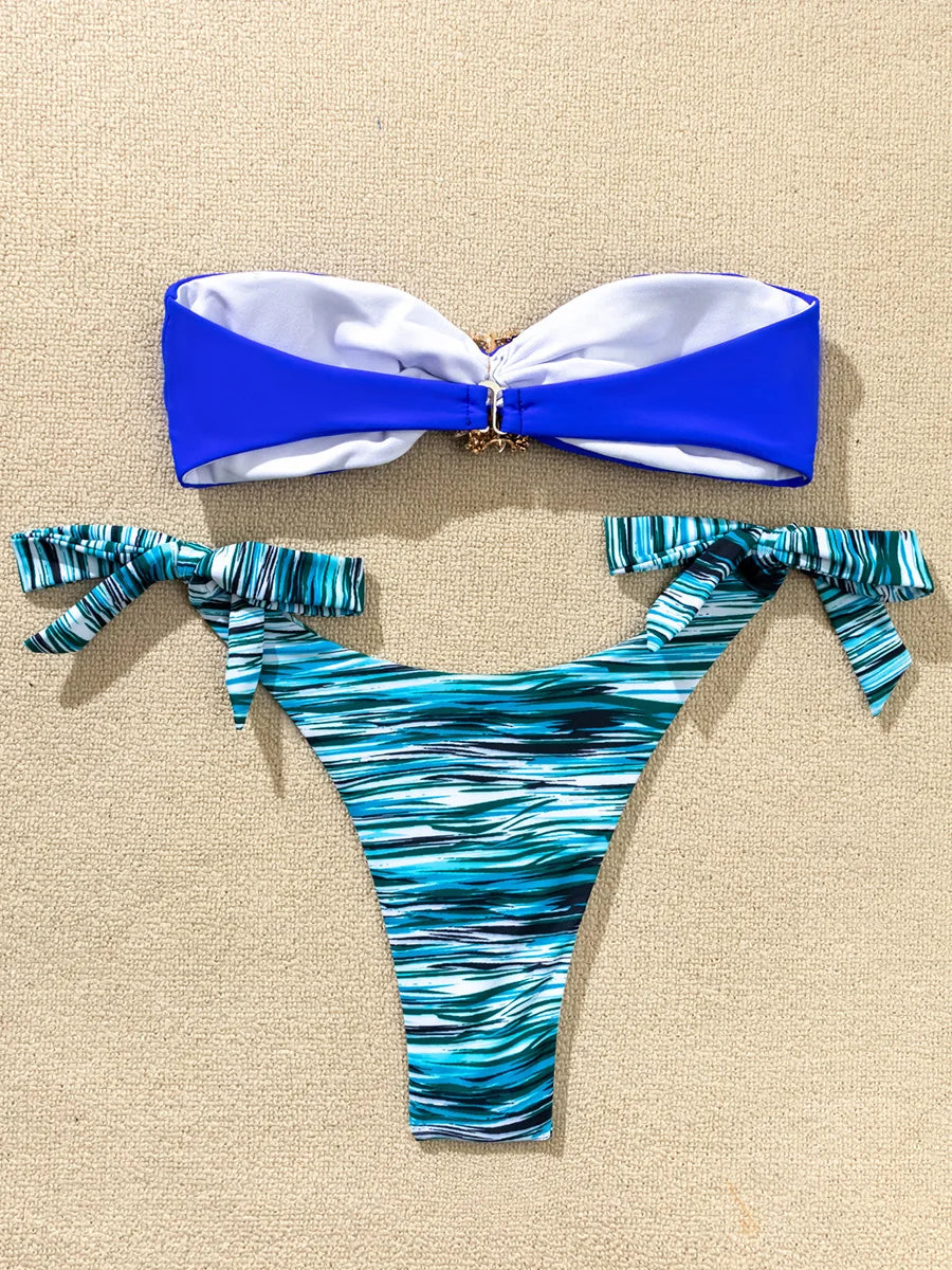 Maillot de bain deux pièces avec biscuits pour femmes