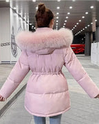Manteau d'hiver matelassée en duvet pour femmes
