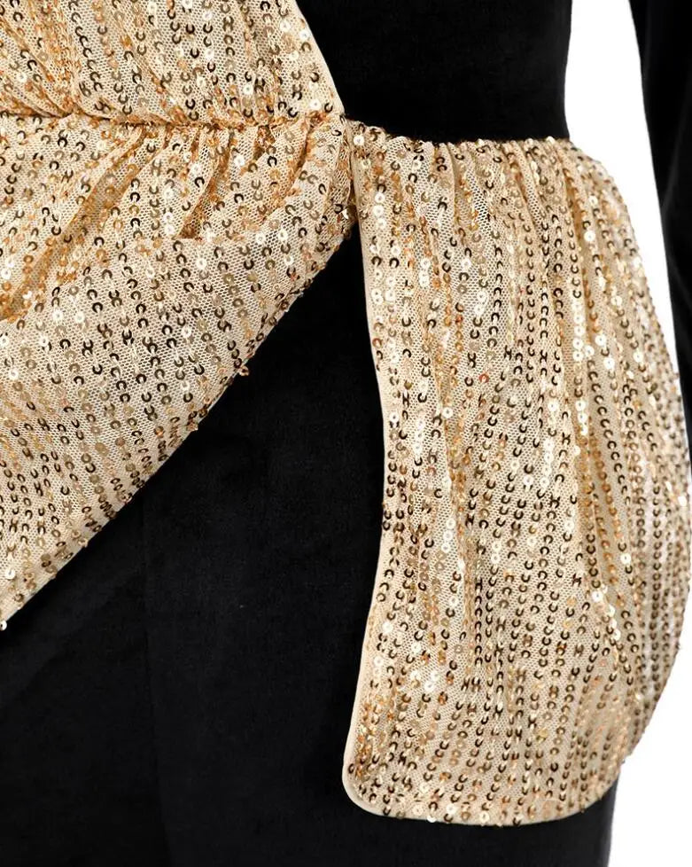 Combinaison à paillettes taille haute pour femmes