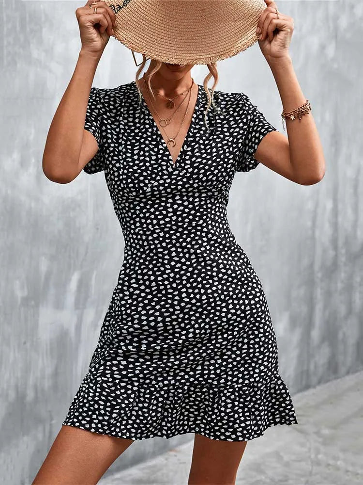 Robe d'été courte style Boho pour femmes