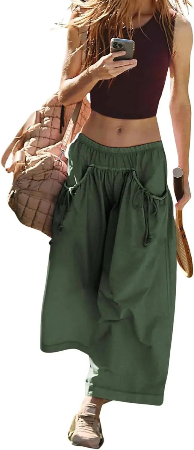 Pantalon à poches avec cordon de serrage pour femmes