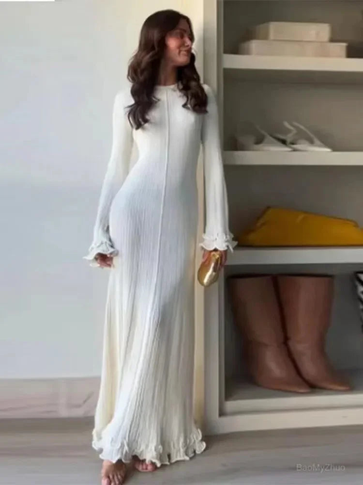 Robe élégante à manches évasées pour femmes