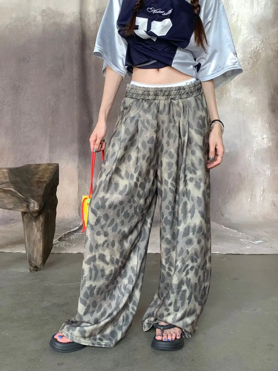 Pantalon imprimé léopard pour femmes