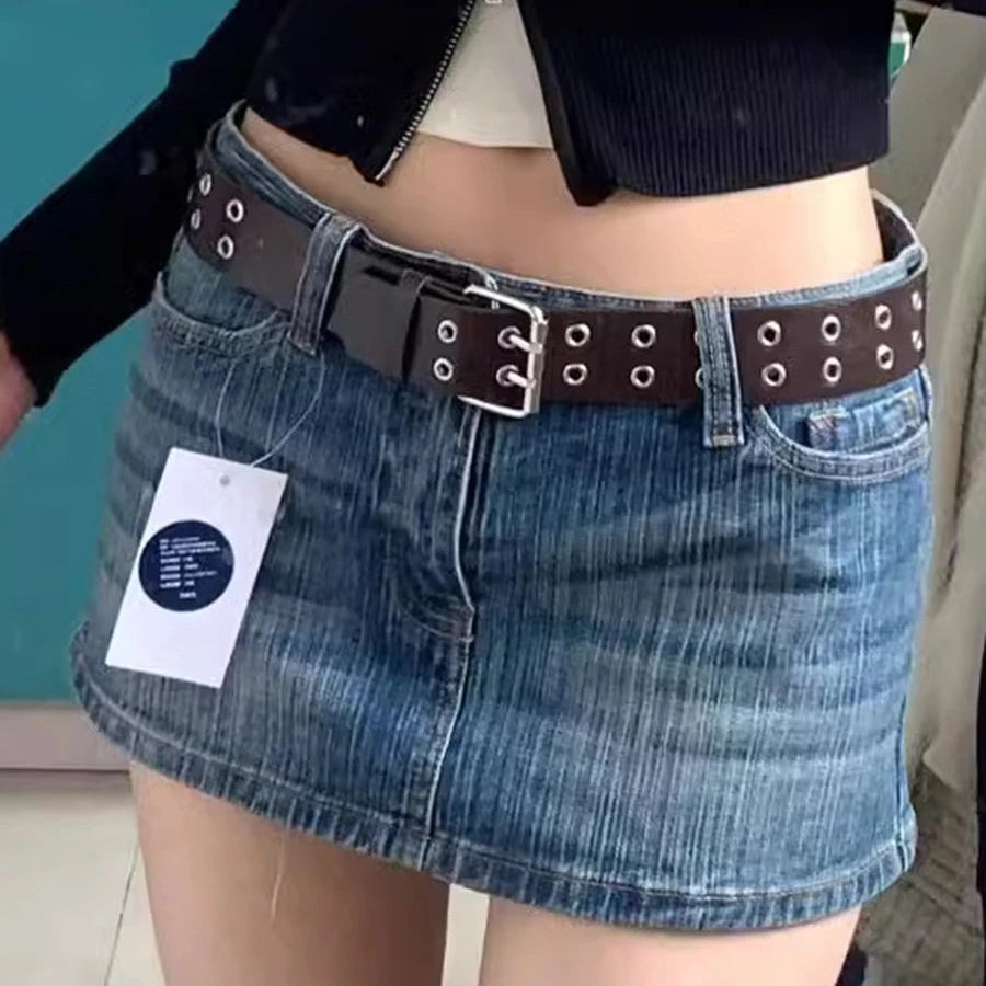 Mini-Jupe Cargo en Jean Femme – Style Vintage