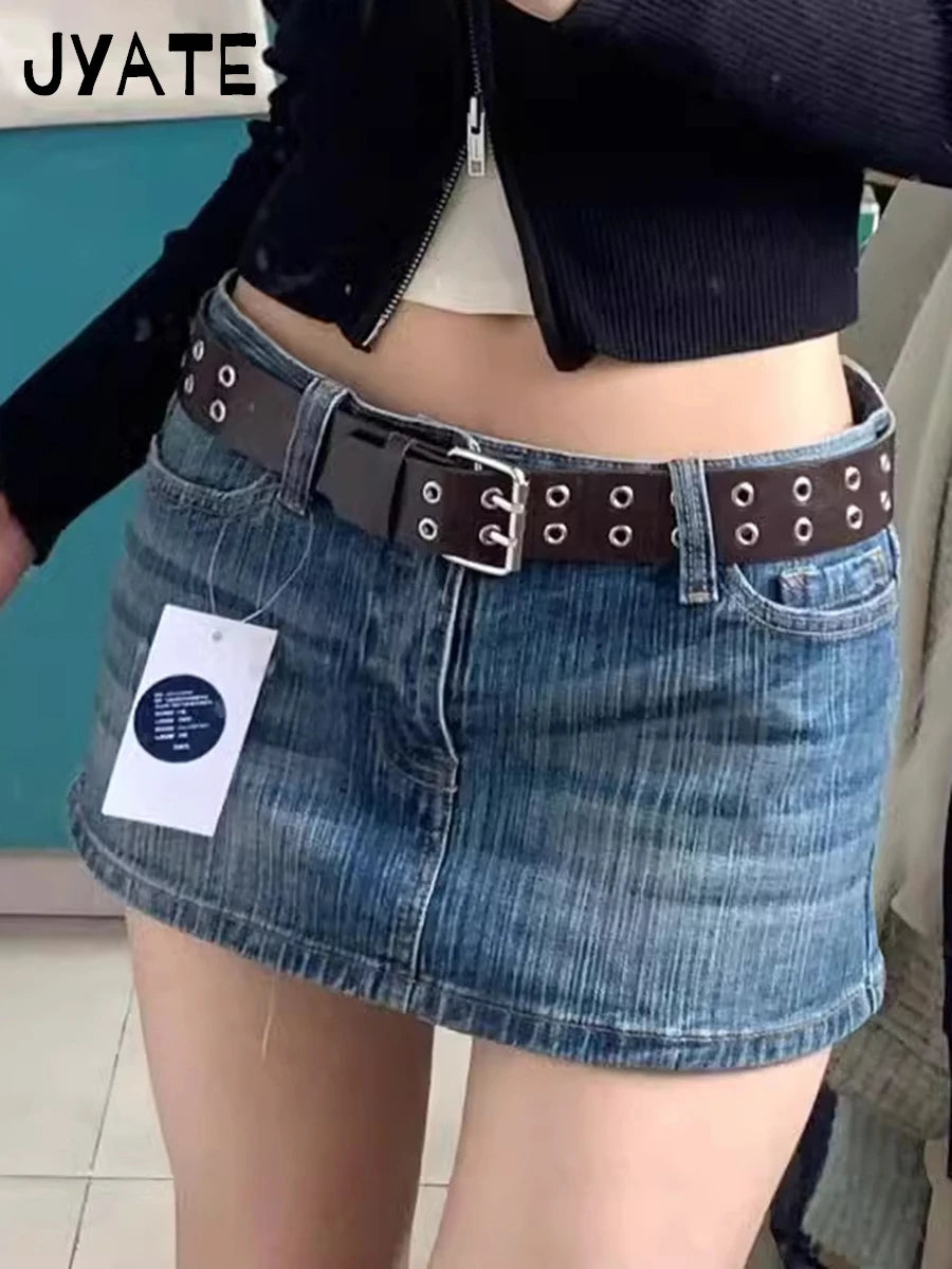 Mini jupes cargo en jean vintage pour femmes