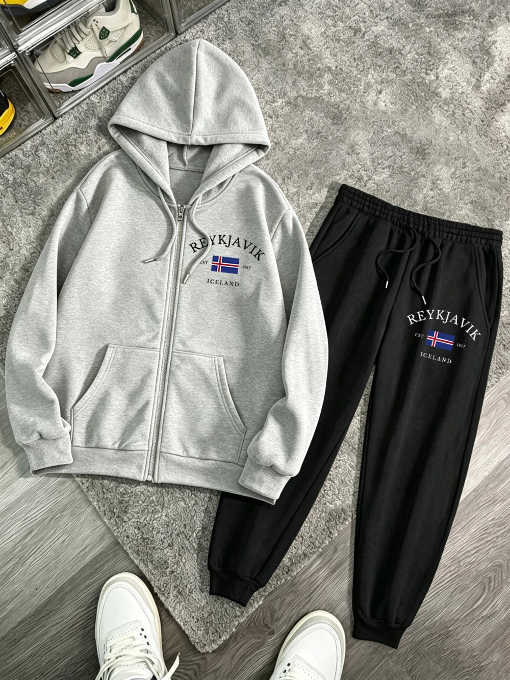 Ensemble 2 Pièces Femme – Sweats à Capuche Imprimé Reykjavik