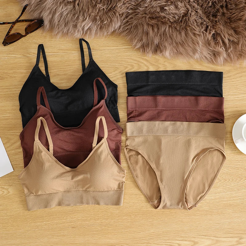 Ensemble de sous-vêtements soutien-gorge et culottes sans couture pour femmes