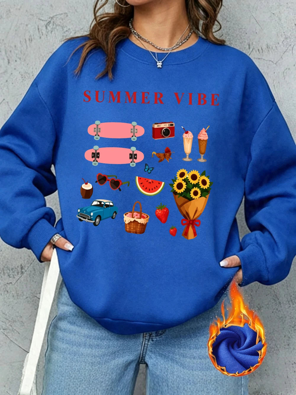 Sweat-shirts imprimés à motifs estivaux pour femmes