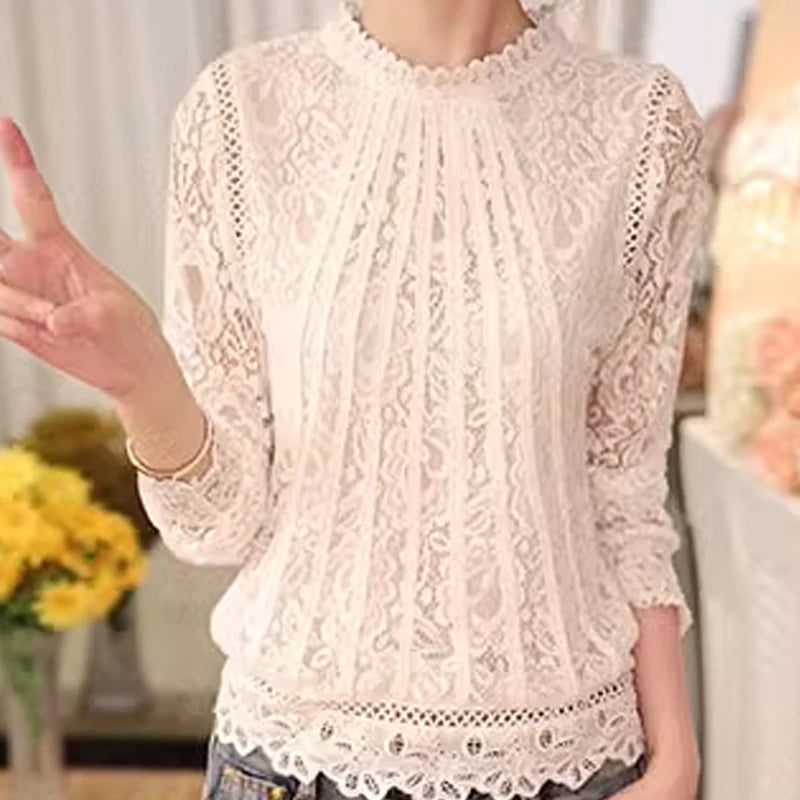 Chemise en mousseline de soie brodée pour femmes