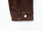 Veste en faux daim à col montant et manches longues pour femmes