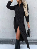 Robe chemise à manches longues pour femmes