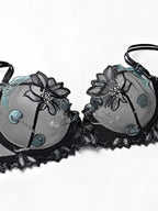 Ensemble de soutien-gorge en dentelle florale et culotte assortie pour femmes
