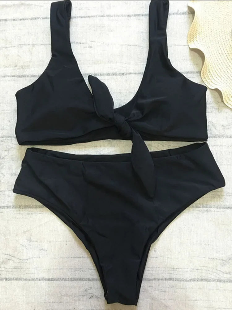 Maillot de bain deux pièce taille haute pour femmes