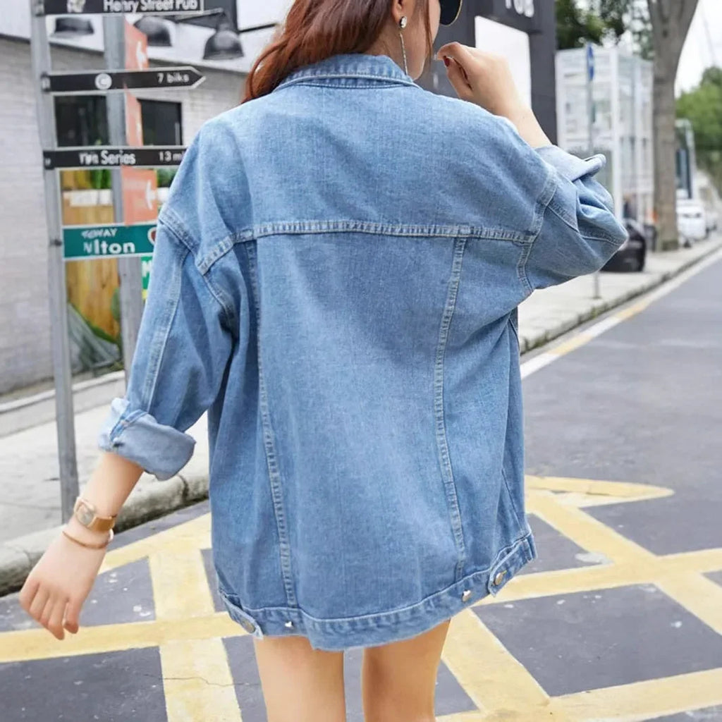 Veste en jean à manches longues pour femmes