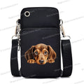 Sac à main pour téléphone portable imprimé chien 3D pour femmes