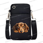Sac à main pour téléphone portable imprimé chien 3D pour femmes