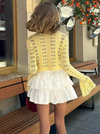 Pull cardigan tricots évider pour femmes