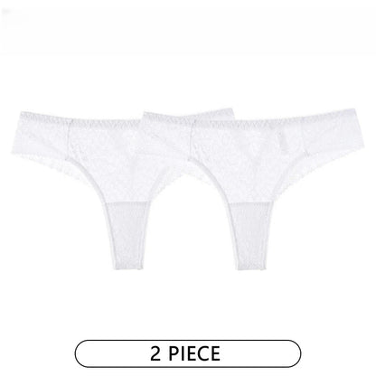 Lot de 2 Culottes Femme – Dentelle Brodée Taille Basse