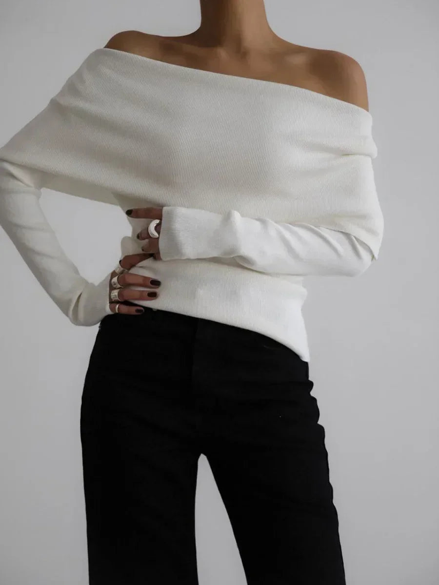 Pull à manches longues tricoté pour femmes